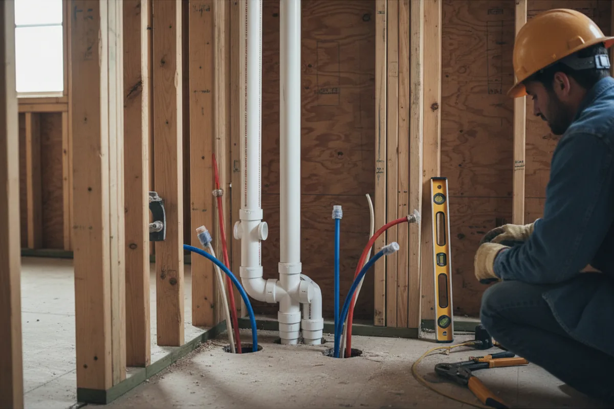 Drain and supply rough-in during Toilet Repair and Installation in Glencoe