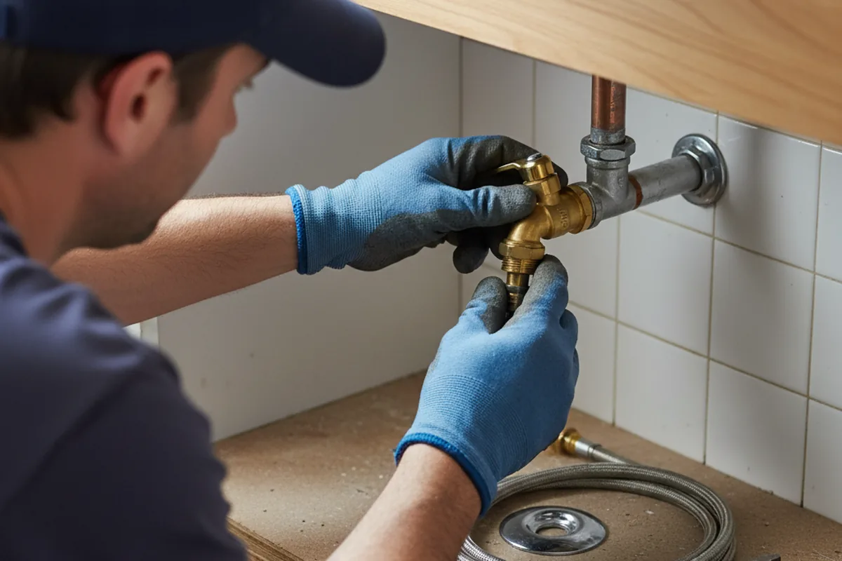 Shutoff valve and fitting work during Burst Pipe Repair in Glencoe
